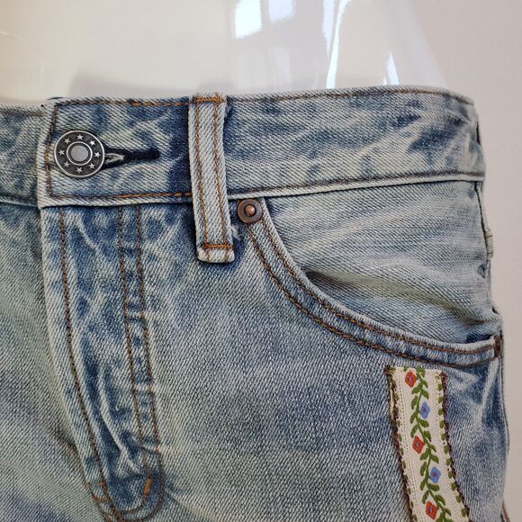Free People Boho Button-Fly Jean Shorts - Picture 5 of 9